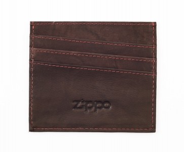 Leather credit card holder. Brown