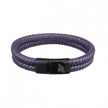 Flettet læderarmbånd - 22 cm