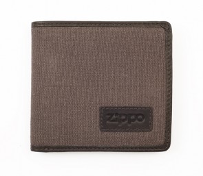Leather & Canvas wallet. Grey Canvas