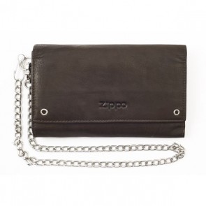 Leather biker wallet. Mocha