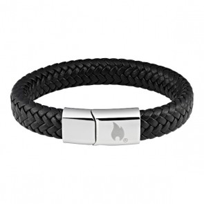 Flettet læderarmbånd - 20 cm