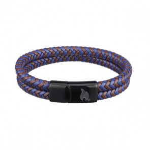 Flettet læderarmbånd - 22 cm